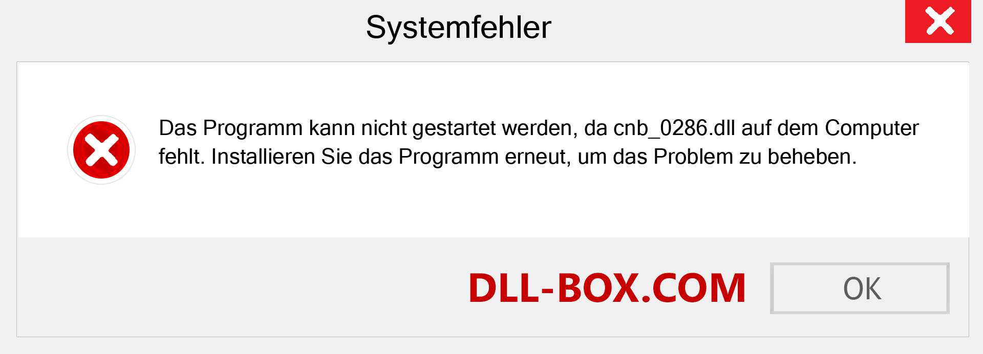 cnb_0286.dll-Datei fehlt?. Download für Windows 7, 8, 10 - Fix cnb_0286 dll Missing Error unter Windows, Fotos, Bildern