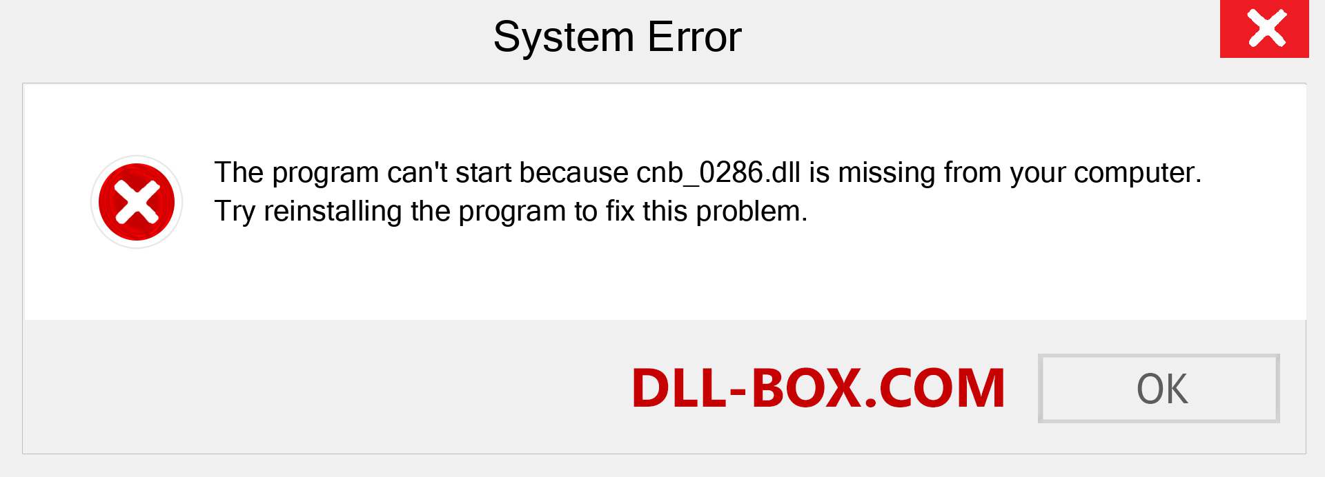  cnb_0286.dll file is missing?. Download for Windows 7, 8, 10 - Fix  cnb_0286 dll Missing Error on Windows, photos, images