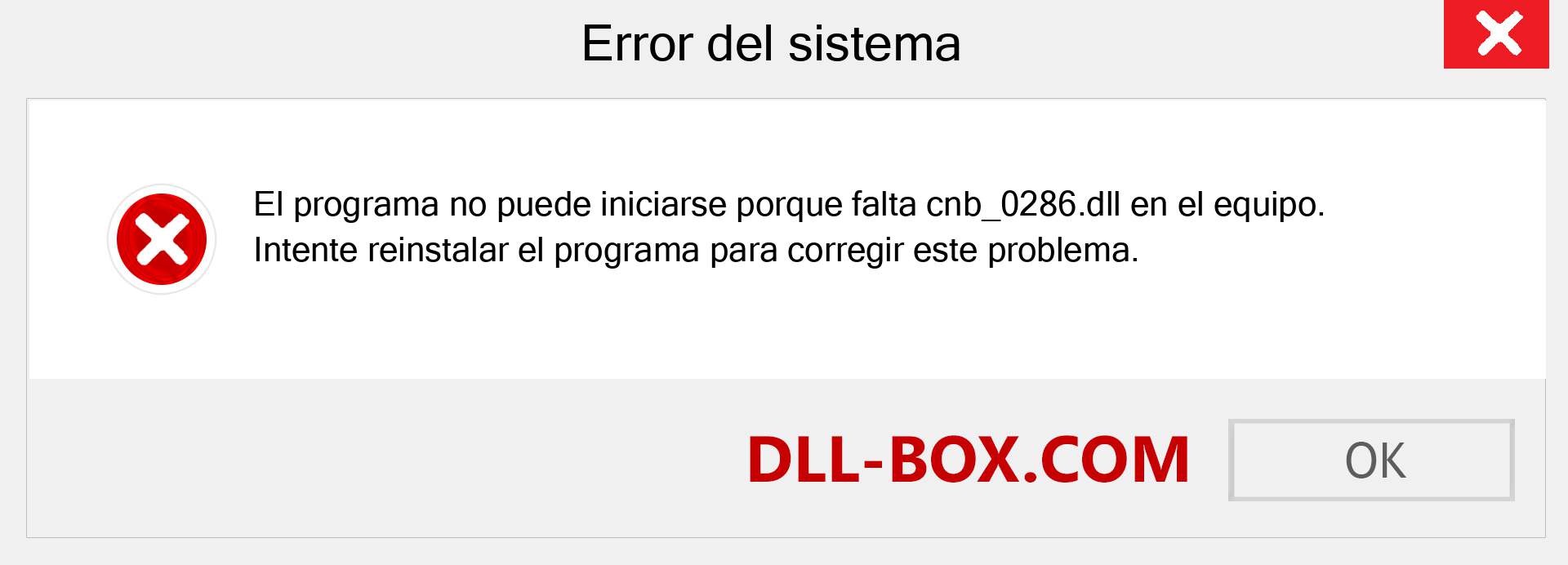 ¿Falta el archivo cnb_0286.dll ?. Descargar para Windows 7, 8, 10 - Corregir cnb_0286 dll Missing Error en Windows, fotos, imágenes